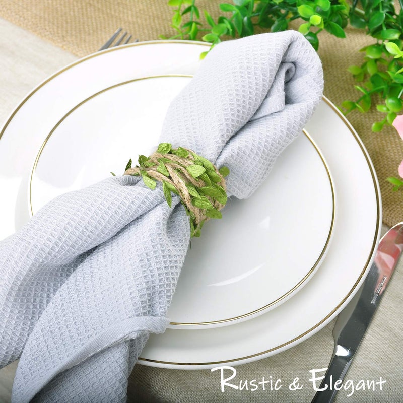 Naidiler 196 Ft Burlap Leaf Ribbon Twine for Crafts for Safari, Jungle, Fairy Party, Woodland Baby Shower, Enchanted Forest Decorations Vines Decor - Image 5